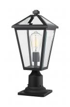 531PHMR-533PM-BK Black Portland 17.75 Tall 1 Light Outdoor Lantern Pier Mount Light