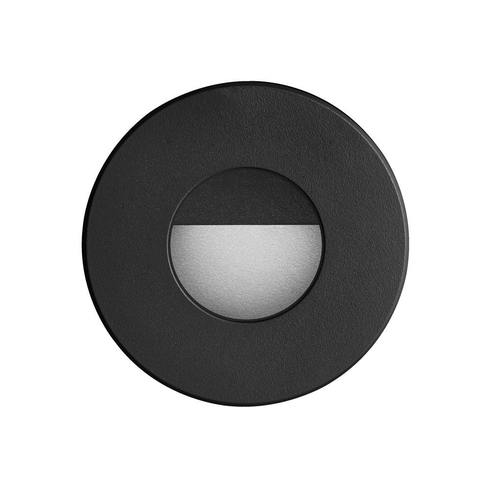 120VAC input, Ã˜88xH82mm, 2700K, 3.3W IP65, Black Wall LED Light.