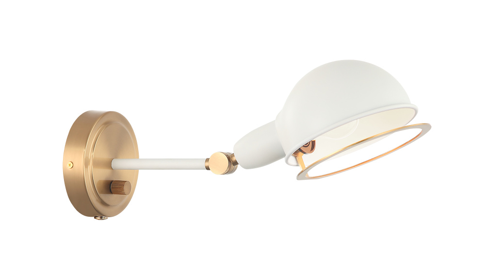 Blare Aged Gold Brass + White Wall Sconce