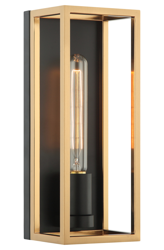 Shadowbox Black + Aged Gold Brass Wall Sconce
