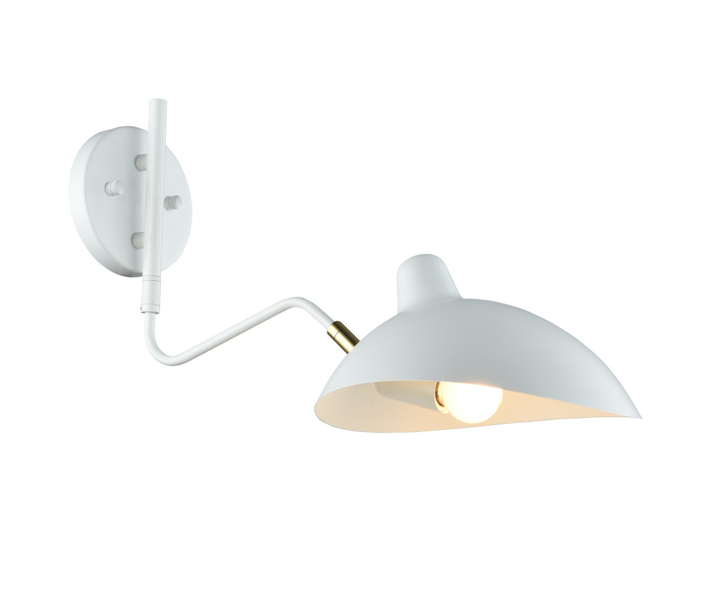 Droid White and Brushed Gold Wall Sconce