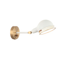 Matteo Lighting S00711AGWH - Blare Aged Gold Brass + White Wall Sconce