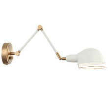 Matteo Lighting S00721AGWH - Blare Aged Gold Brass + White Wall Sconce