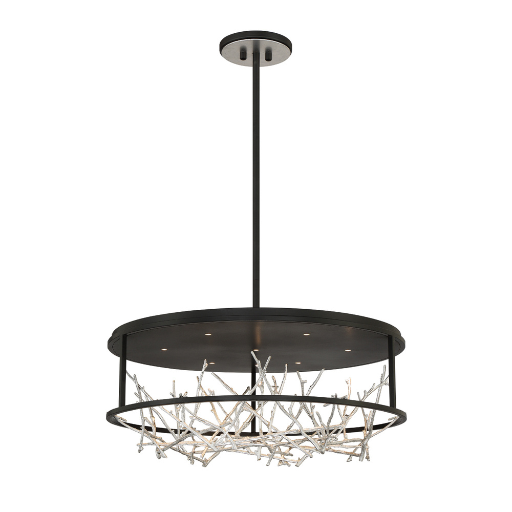 Aerie, 7LT , LED, Rnd, Cha, Blk/sil