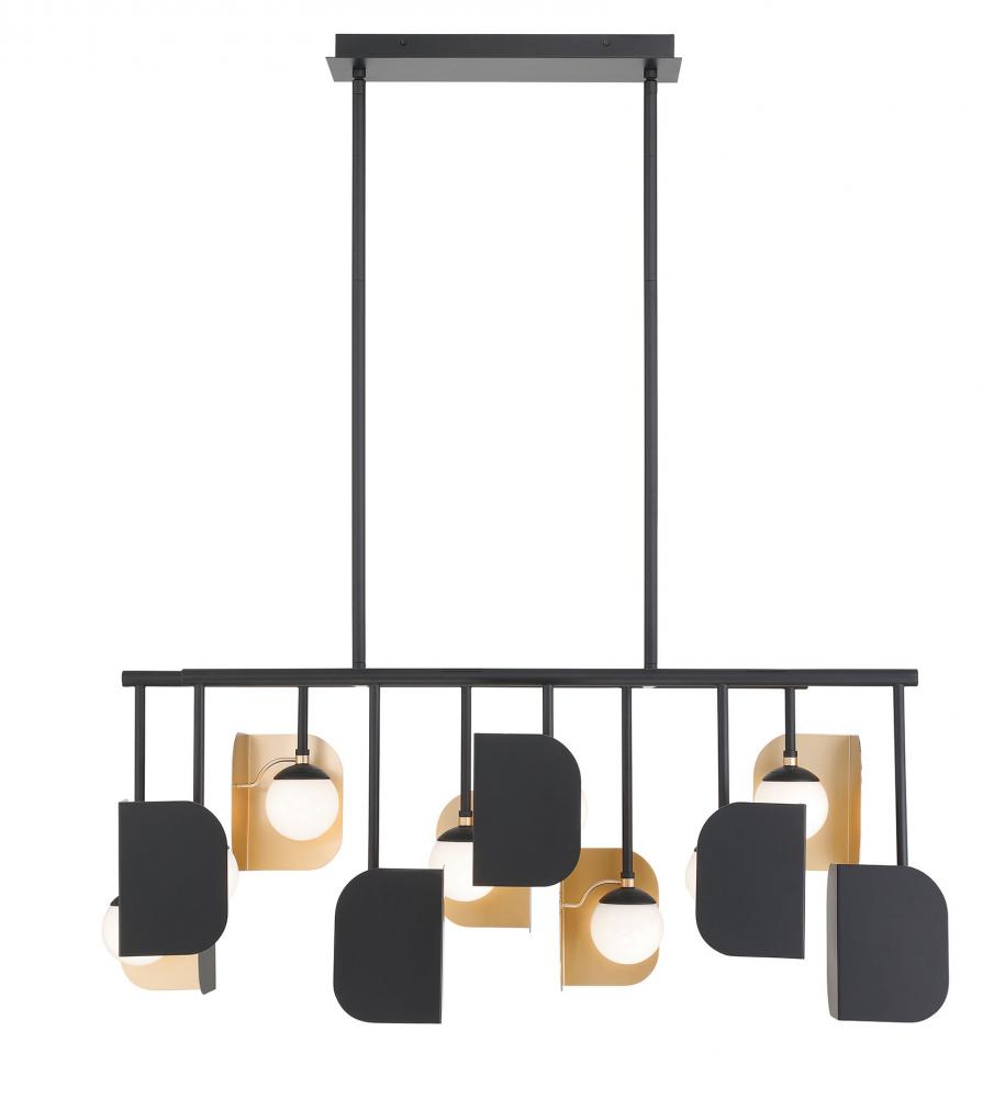 Cornice-Chandelier-10Lt-45In-Gbm-Wh