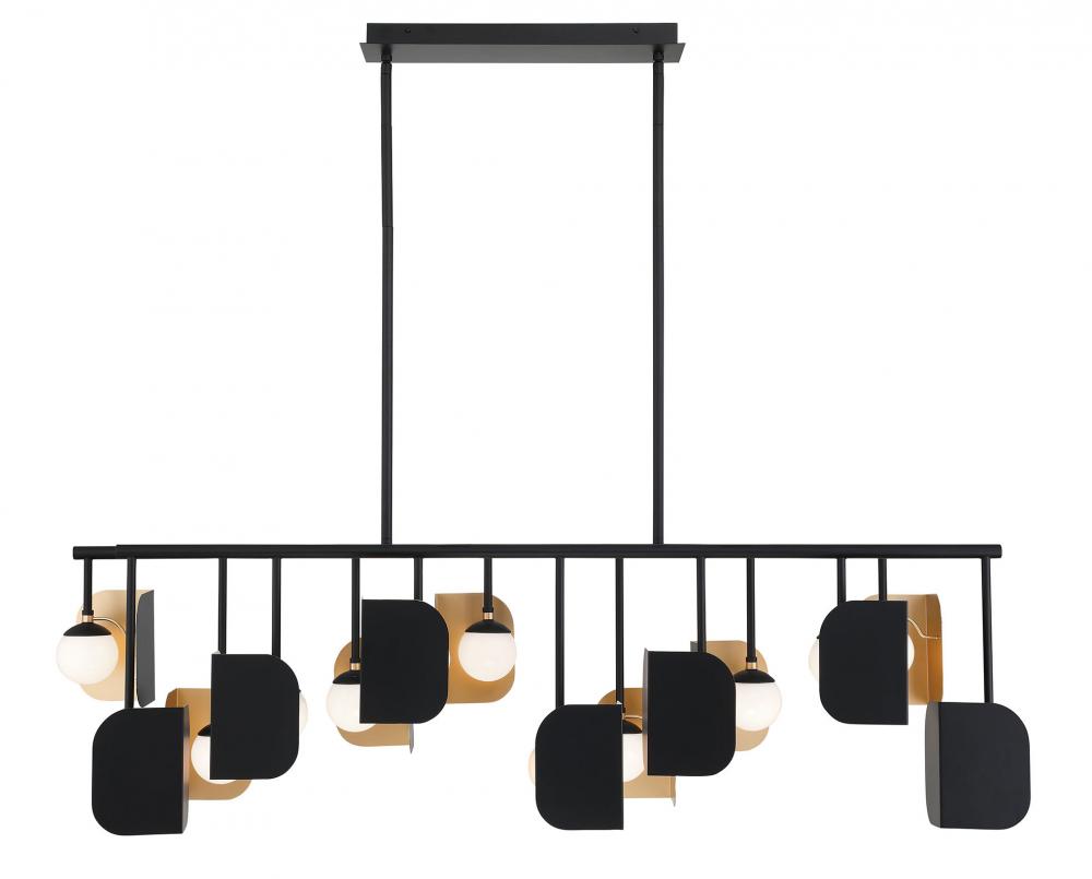 Cornice-Chandelier-14Lt-60In-Gbm-Wh