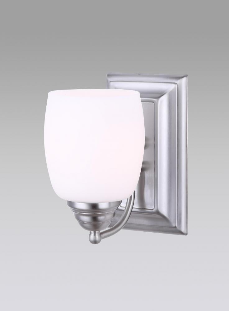 Griffin, IVL259A01 BPT -G-, 1 Light Vanity, Flat Opal Glass, 100 W Type A