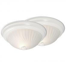 Galaxy Lighting 635278WH/2 - Flush Mount Twin Pack - White w/ Frosted Swirl Glass