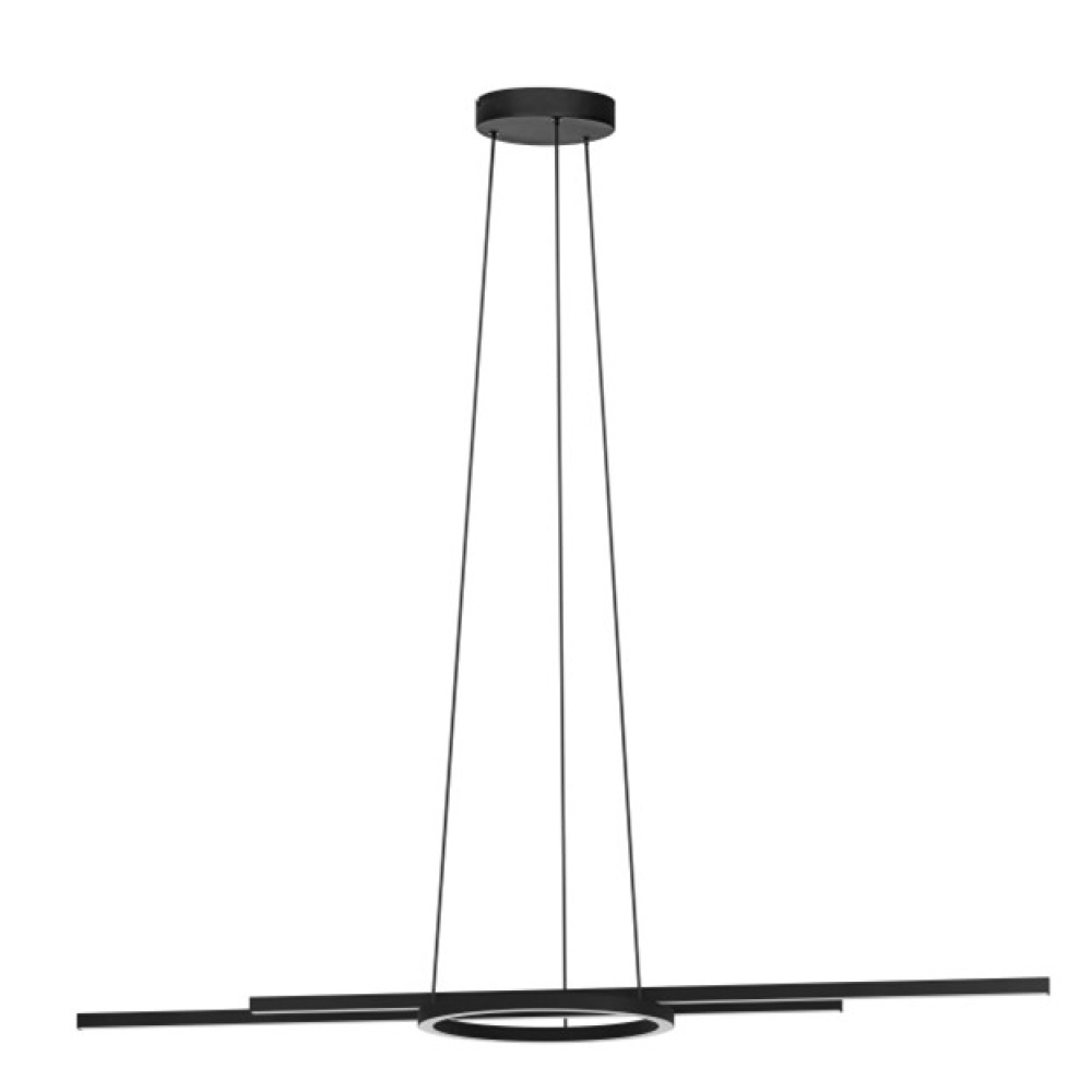 3 LT LED Pendant w/ Black Finish & White Diffusers