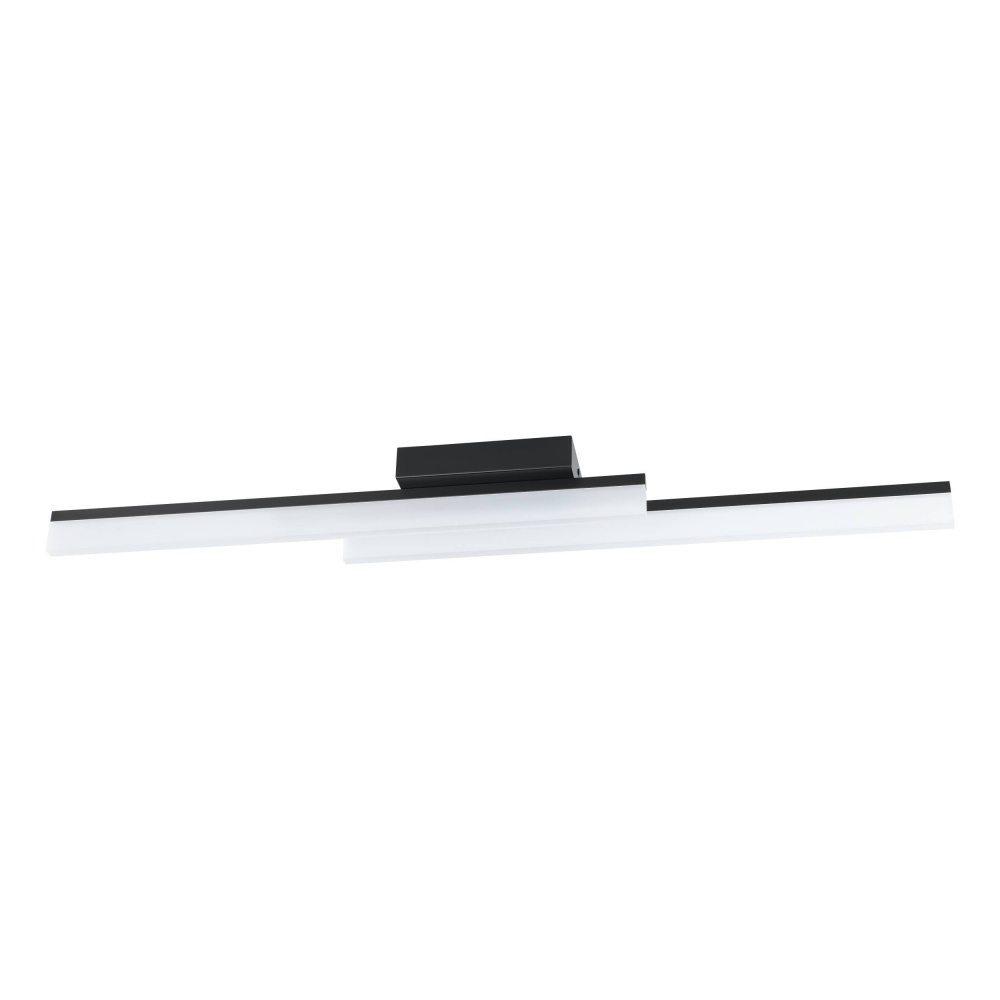 Integrated LED Ceiling Light with Black Finish & Satin Shade