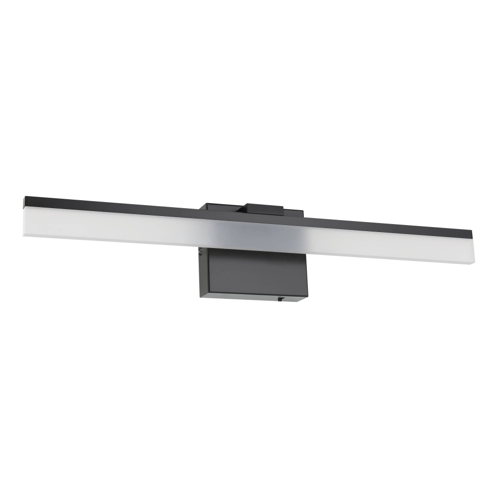 Integrated LED Bath/Vanity Light with Black Finish & Satin Shade