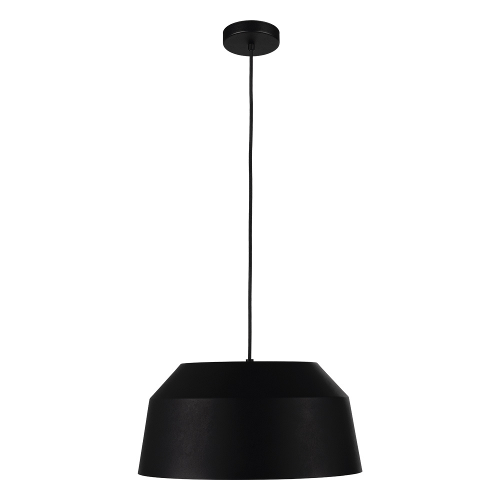 1 LT Pendant w/ Black Finish & Black w/ White Interior Metal Shade
