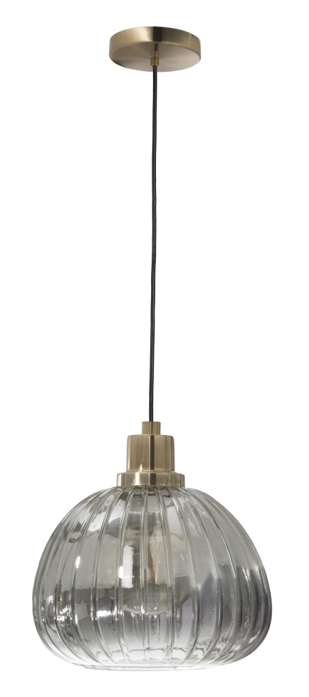 1 LT Pendant w/ Brushed Gold Finish & Metalic Smoked Glass Shade
