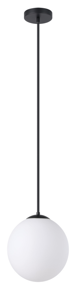 1 LT Pendant w/ Black Finish & White Glass Shade