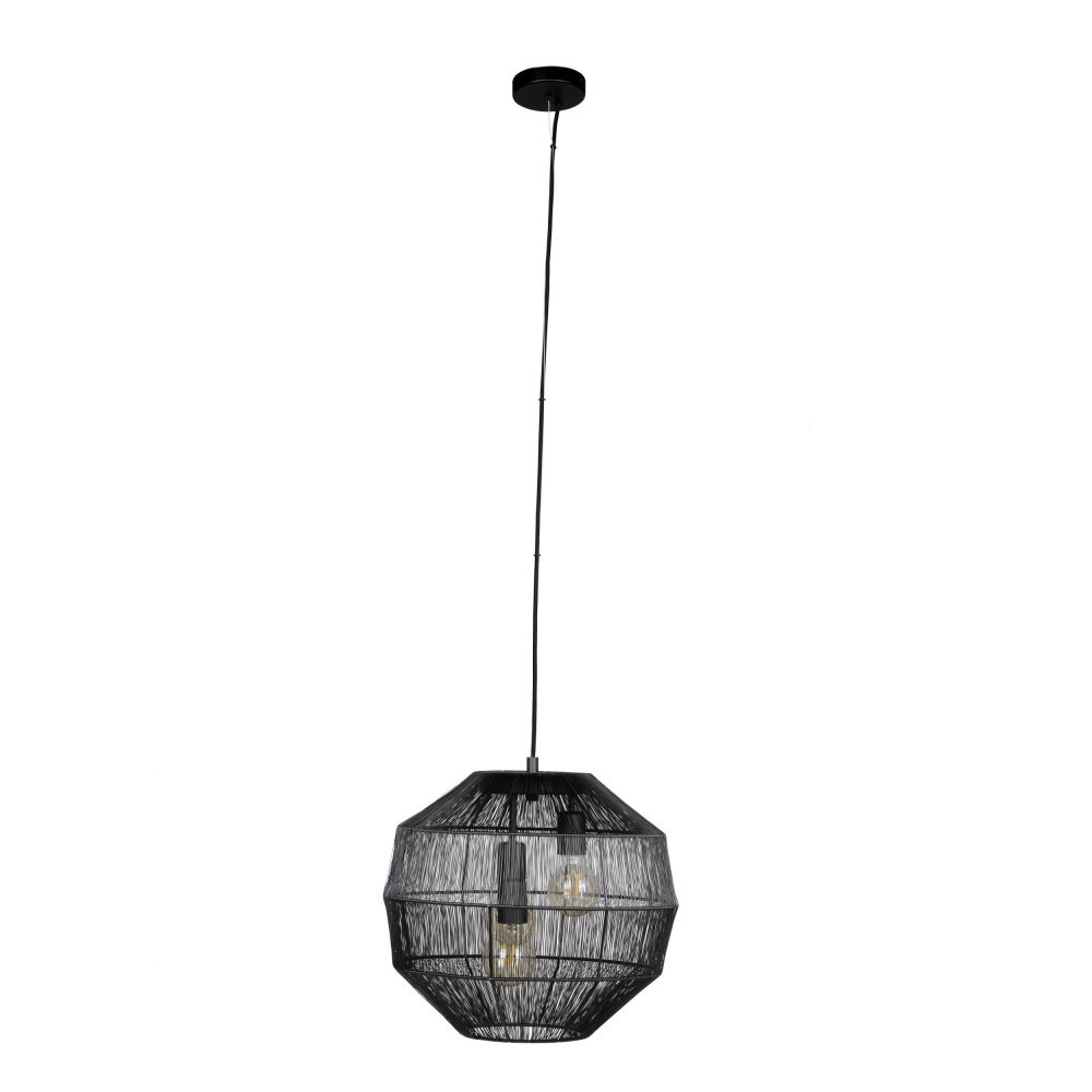 3 LT Single Pendant w/ Black Finish & Black Metal Shade