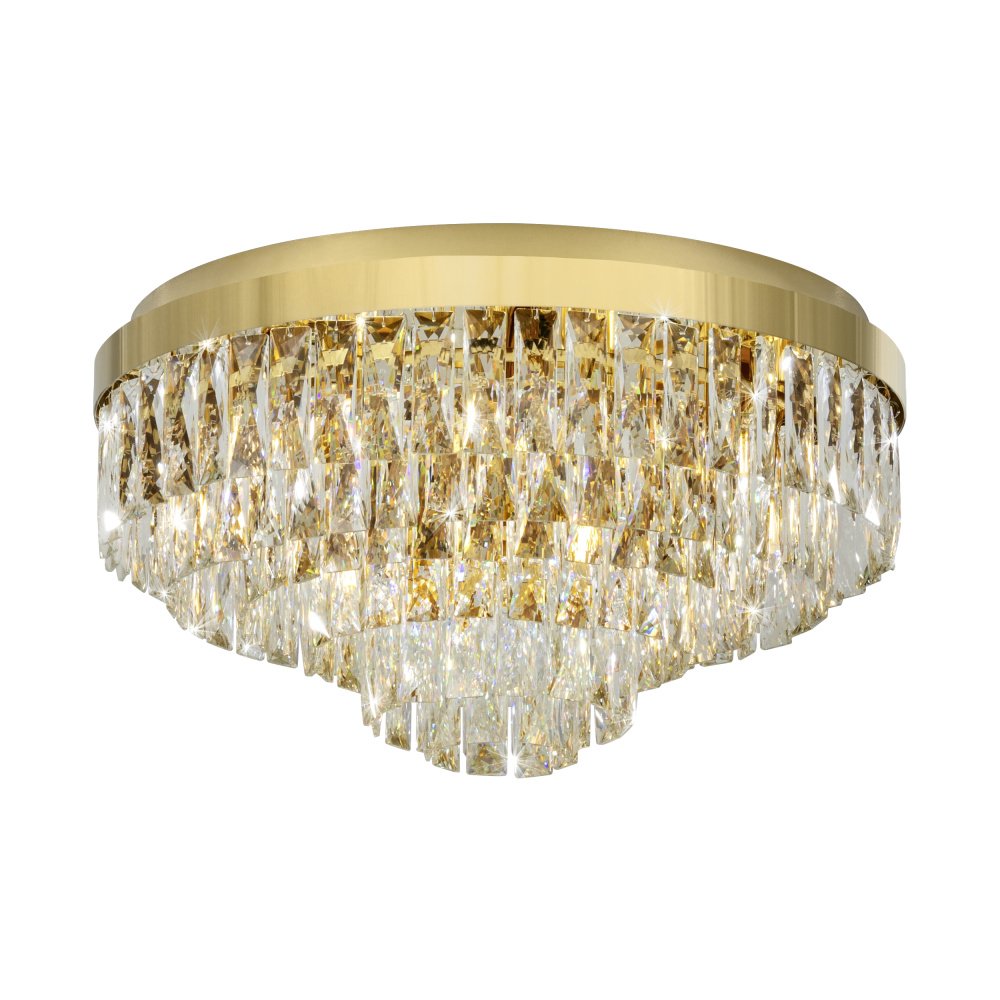 11 LT Ceiling Light w/ Gold Finish & Clear Glass Crystal Elements