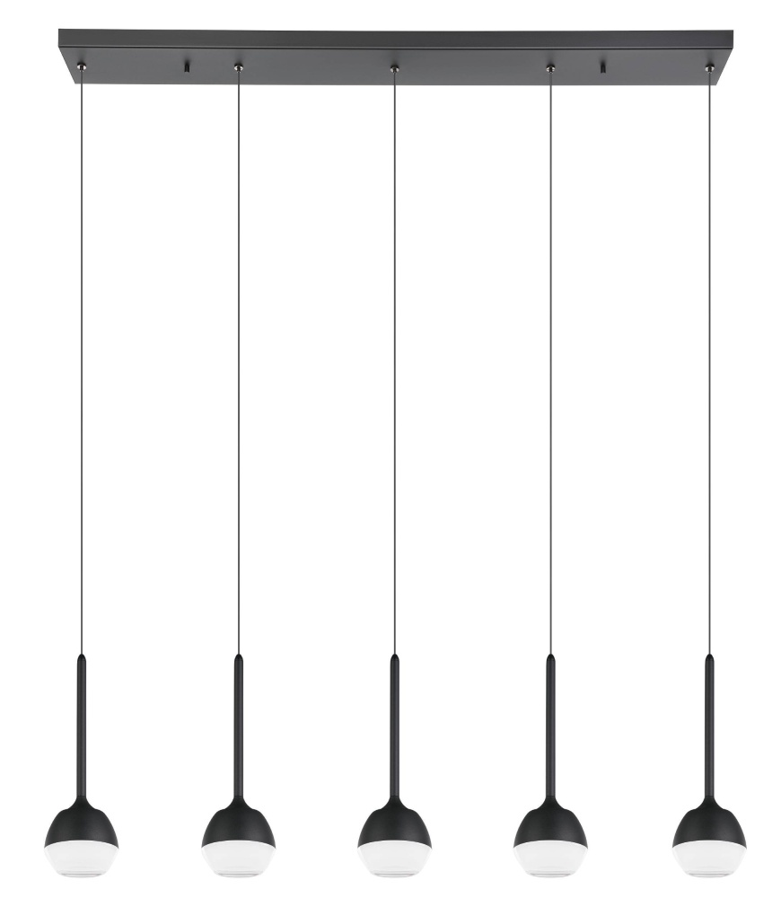 4 LT Integrated LED Linear Pendant w/ Black Finish & White Diffuser