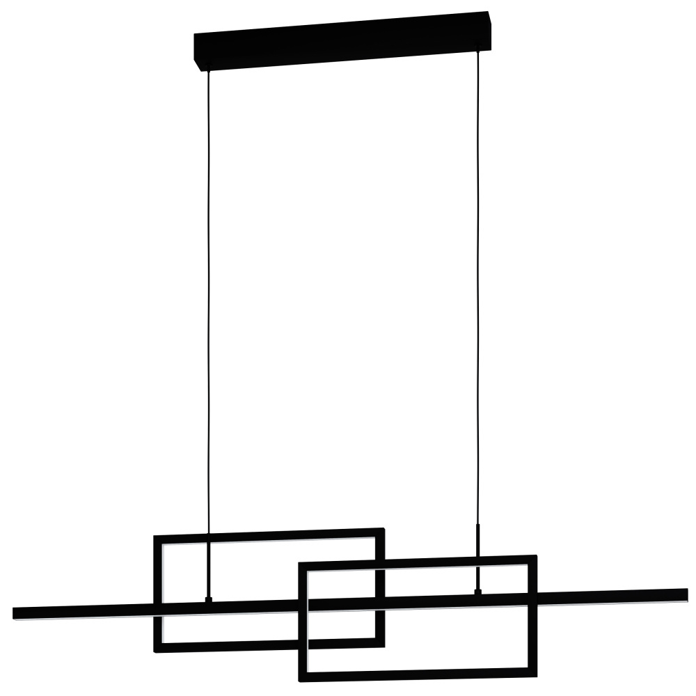 Integrated LED Linear Pendant w/ Black Finish & Geometric Design