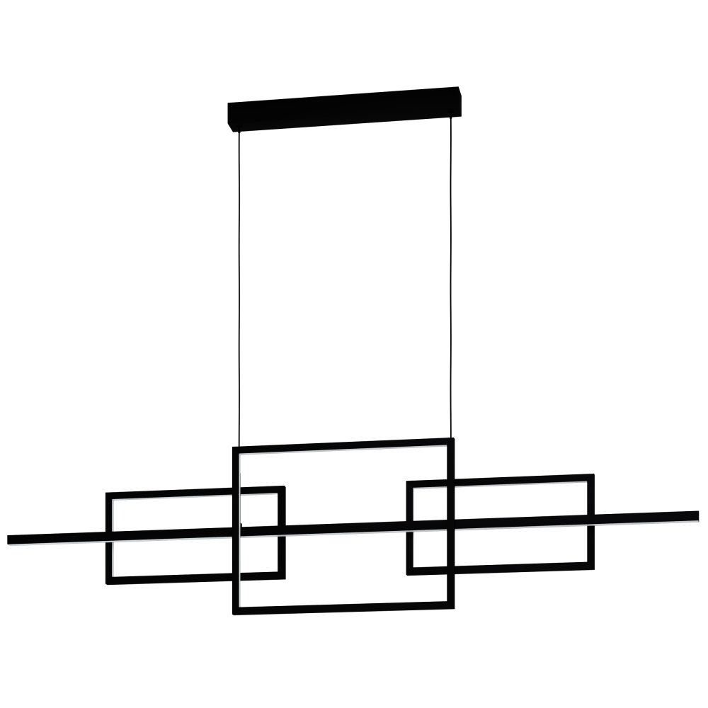 Integrated LED Linear Pendant w/ Black Finish & Geometric Design