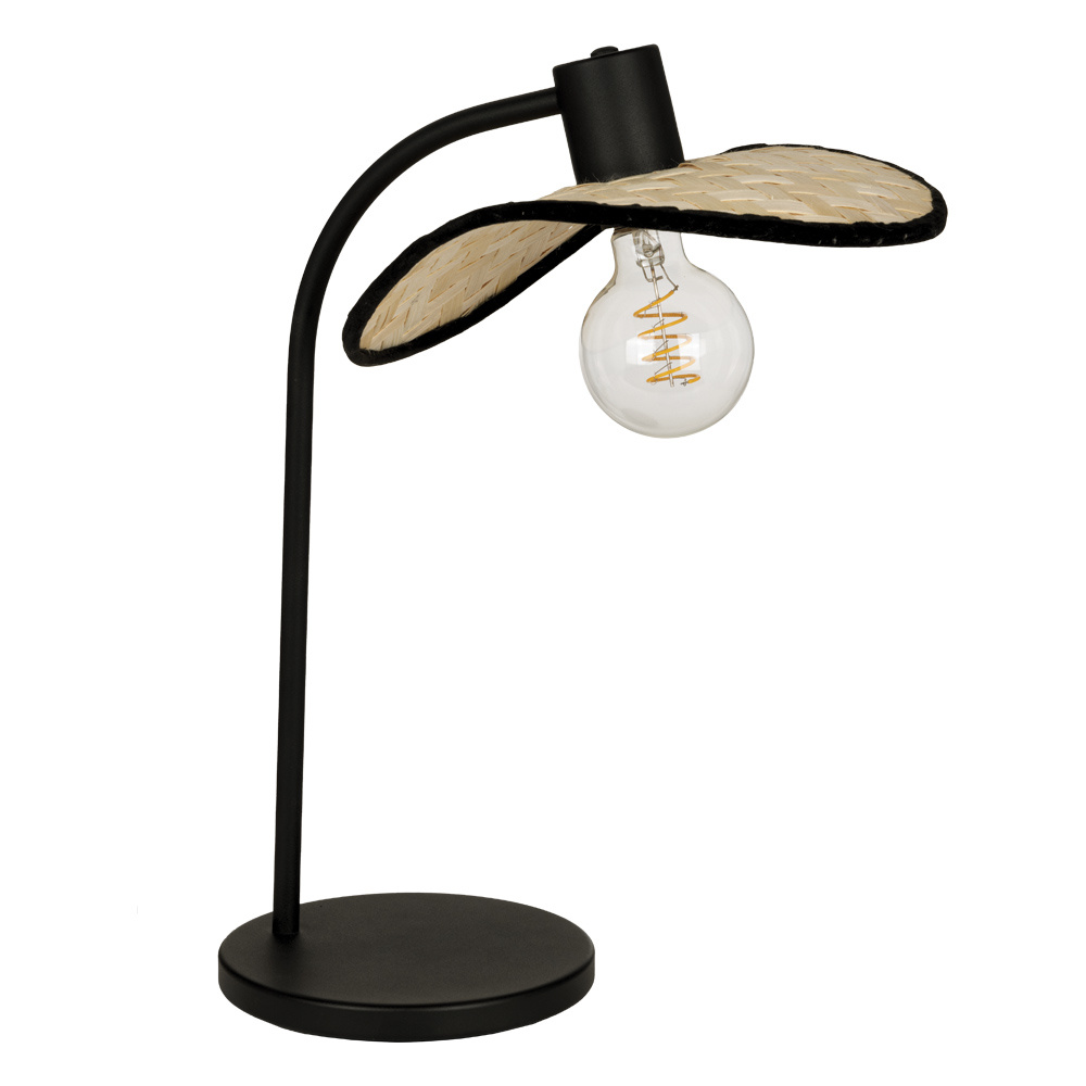 1 LT  Table Lamp w/ Black Finish & Bamboo Shade