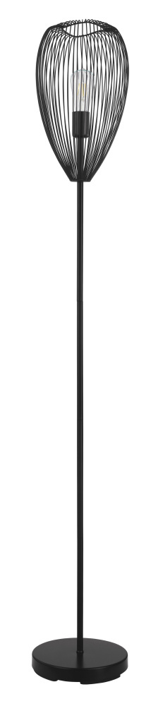 1 LT Floor Lamp w/ Black Finish & Black Metal Shade