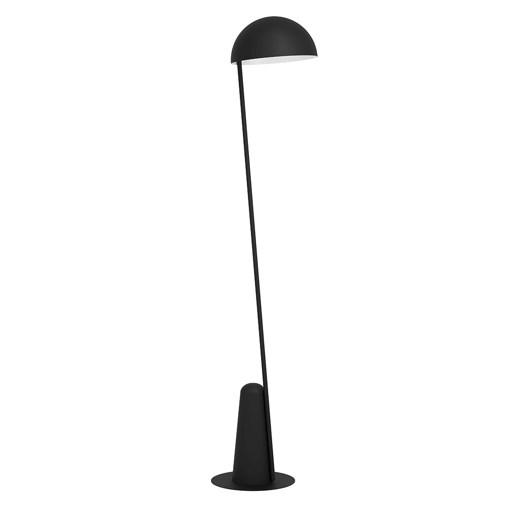 1 LT Floor Lamp Black w/ White Interior Metal Shade