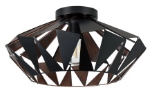 Eglo Canada 43399A - 1 LT Ceiling Light w/ Black Finish & Black & Copper Shade