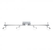 Eglo Canada 95999A - 4LT LED Fixed Track Light w/ Burshed Aluminum & Chrome Finish w/ Satin Acrylic Diffusers
