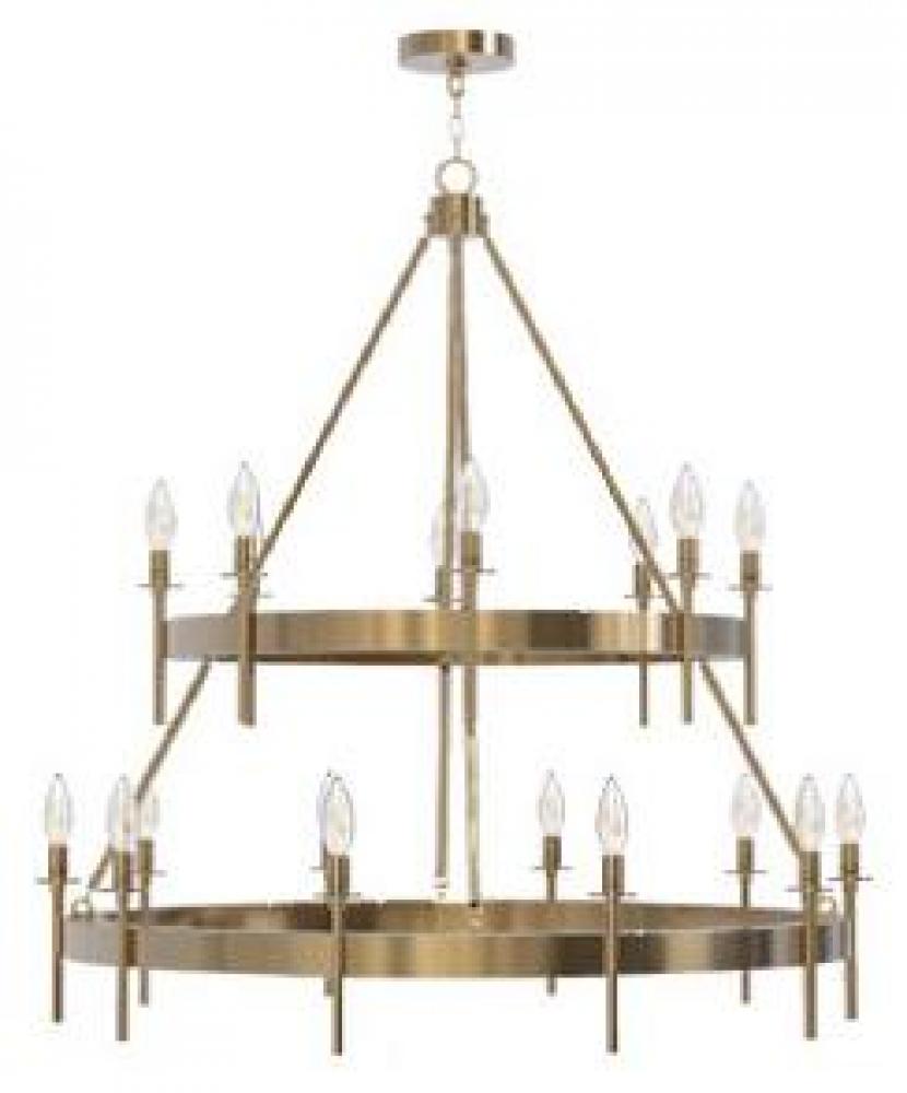 Larrson 18 Light Chandelier in Satin Brass