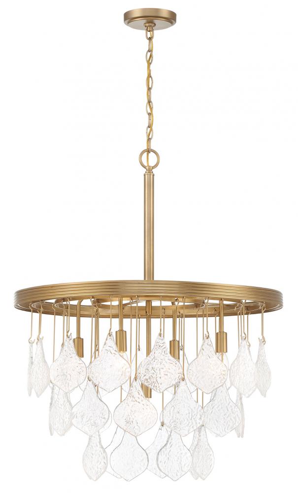 Vesi 5 Light Pendant in Satin Brass
