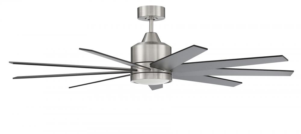 60" Champion in Brushed Polished Nickel w/ Brushed Nickel/Flat Black Blades