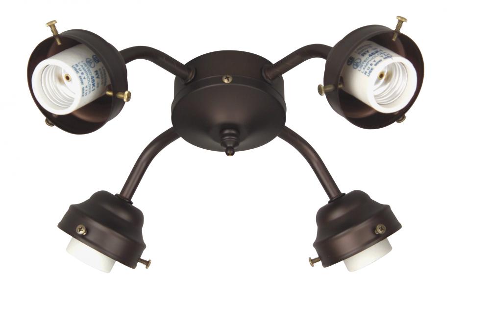 Universal 4 Light Fitter in Oiled Bronze