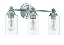 Craftmade 49803-BNK-C - Dardyn 3 Light Vanity in Brushed Polished Nickel (Clear Glass)