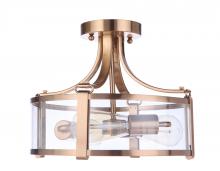 Craftmade 55353-SB - Elliot 3 Light Semi Flush in Satin Brass