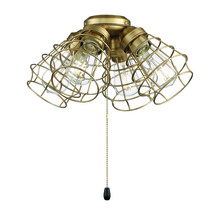 Craftmade LK405101-SB-LED - 4 Light Cage Light Kit in Satin Brass
